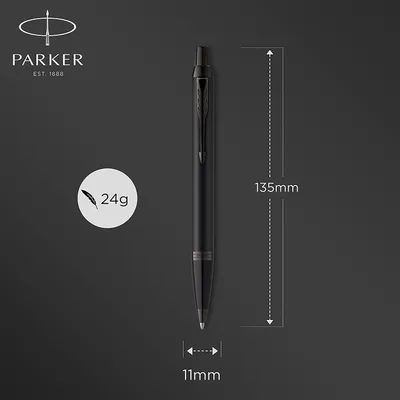 Obrázok produktu pre Parker IM Achromatic, Klip, Zasúvacie pero so sponou, Doplňovacie, Modrá, 1 kusov