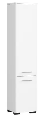 Obrázek produktu pro Volně stojící koupelnová skříňka: dvoudveřová, pět polic, barva: bílá, rozměry nábytku: Š: 30 cm, V: 140 cm, H: 30 cm