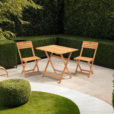 Image de Nazzano - ensemble Table et Chaises, Marron, 2 Places