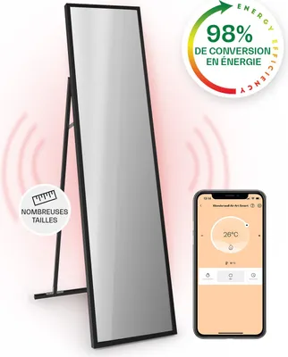Image de Klarstein Smart Chauffage Infrarouge, 900W Radiateur Electrique, Contrôle via APP Mobile WiFi, Détection de Fenêtre Ouverte, IP24, Chauffage Mural Salle de Bain, Thermostat, Econome, Sans CO2