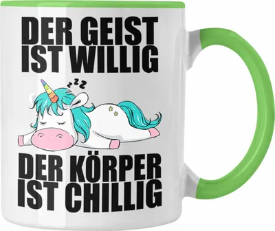 Produktbild von Trendation - Lustiger Einhorn Spruch Tasse Einhorn Mitarbeiterin Arbeitskollge Geschenk (Grün)