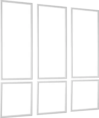 Produktbild von SucceBuy Wandform-Set, 3-teiliges Set mit Größen von 61x61 cm und 61x138 cm, aus lackierbarem Polystyrol gefertigt, wasserfeste Zierleisten für Wände, ideal für Wohnzimmer, Schlafzimmer und Zuhause, in Weiß