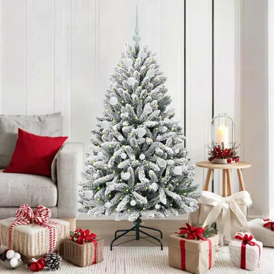 Immagine prodotto di Maison Exclusive - Albero di Natale artificiale verde e bianco, 150 cm, in PVC e metallo