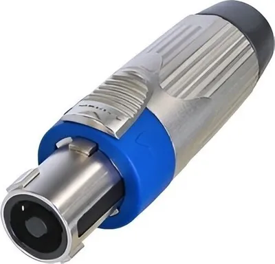 Produktbild von Neutrik NLT4FXX, speakON, Silber, Schwarz, Blau, Weiblich, Gerade, Metall, Kupfer