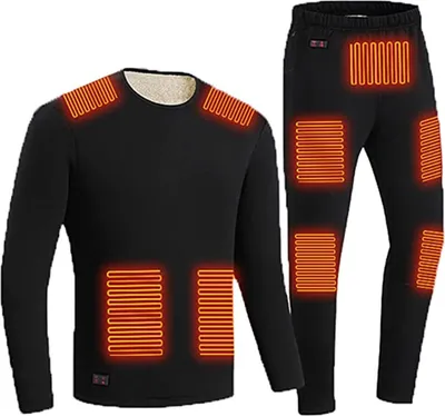 Produktbild von ASKSA Vyhřívané spodní prádlo pánské Dámské, termoprádlo Vyhřívané zimní termoprádlo, černá, 5XL