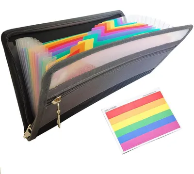 Productafbeelding van A5 ordnersysteem met rits, 13 vakken, 29 x 16 cm, gemaakt van PP-materiaal