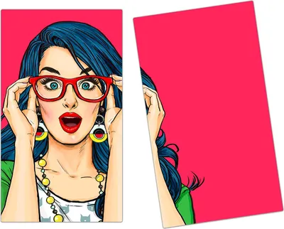 Produktbild von Spritzschutz Herdabdeckplatte Schneidebrett aus Glas Frau mit Sonnenbrille  2-Teilig (60x52cm)