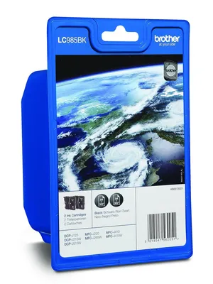 Produktbild von Brother LC985 Twin-Pack - 2er-Pack - Schwarz - original - Blister mit akustischem/elektromagnetischem Alarm - Tintenpatrone - für Brother DCP-J125, DCP-J140, DCP-J315, DCP-J515, MFC-J220, MFC-J265, MFC-J410, MFC-J415