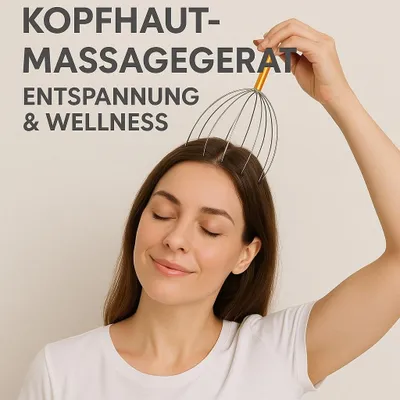 Produktbild von Kopfmassagegerät Gold Kopfkrauler Kopfkralle Kopf Massage Krauler Kralle