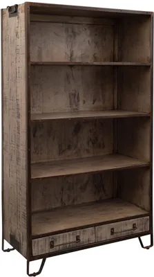 Immagine prodotto di MASSIVMOEBEL24 | scaffale in legno di Mango 100x45x180 marrone laccato HEAVY INDUSTRY #213