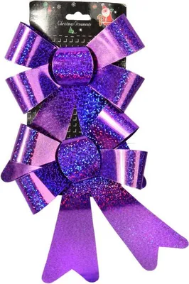 Immagine prodotto di Set di 2 fiocchi natalizi decorativi in broccato viola