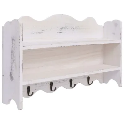 Obrázek produktu pro Nástěnný věšák bílý 50 x 10 x 30 cm dřevo