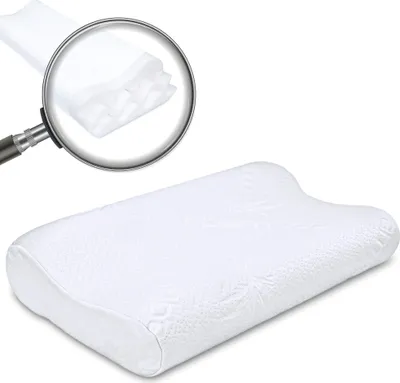 Produktbild von Vankúš na krk Visco Foam 34x52x9-12 cm - vankúš na podporu krku pre ľudí spiacich na bruchu alebo ergonomický vankúš na bočné spanie