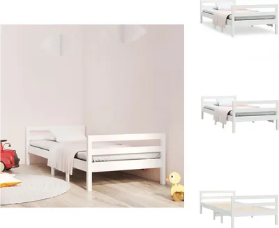 Image de vidaXL Lit en bois massif blanc 80x200 cm pin - Lits et Sommiers