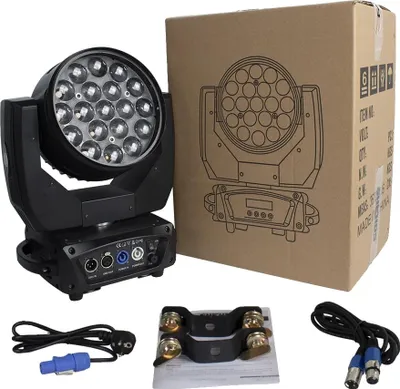Obrázek produktu pro Jevištní reflektor, RGBW, výkon 285W, ovládání DMX, 19x15w, zástrčka EU
