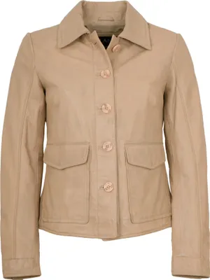 Produktbild von Jilani - Damen Lederjacke Lammnappa beige : 46