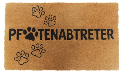 Kokosmat Deurmat 60x40 cm – Antirutsch, Wetterbeständig, Tierpfoten-Design