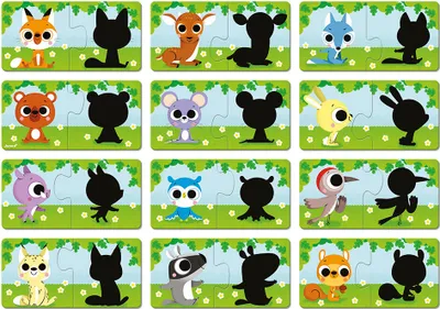 Produktbild von Janod Tiere Und Ihre Schatten Puzzle Mehrfarbig Mehrfarbig One Size