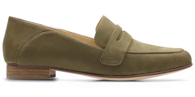 Obrázok produktu pre Clarks Pure Iris green khaki leather Dámske mokasíny Clarks Pure Iris green khaki leather 41.5