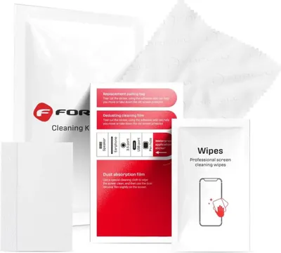 Produktbild von Forcell LCD 4-in-1 Reinigungsset für Bildschirme - Feucht- und Trockentuch, Spatel, Sticker