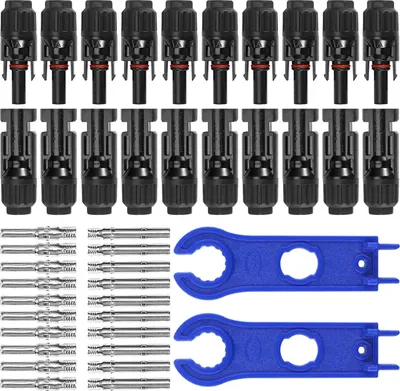 Produktbild von 10 Paar Solar-Photovoltaik-Steckverbinder, männlicher/weiblicher PV-Steckverbinder, wasserdichte Doppelringdichtung, für Kabelzubehör für Photovoltaik-Solarmodule