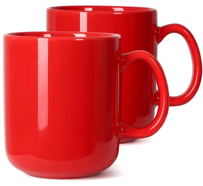 Kaffeetasse 20 oz, Keramik, mit Henkel, Set mit 2, Rot
