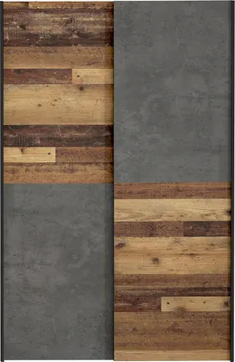 Produktbild von Furniture24 Schwebetürenschrank Ozulla Ozls722X7-C754 Schrank 2 Schiebetüren Kleiderschrank Old Wood/Beton, 120 Cm Breit
