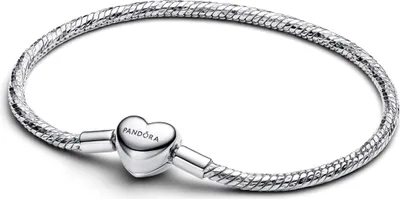Produktbild von Pandora Schlangen-Gliederarmband Facette Herzverschluss Silber 594236C00-17 cm