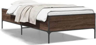 Immagine prodotto di vidaXL Struttura del letto in rovere marrone 90x200 cm Materiale a base di legno metallo