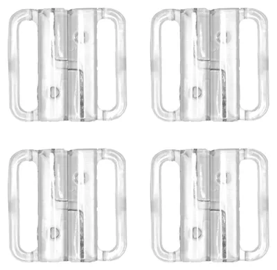 4 Modische Bikini-Verschlüsse 25mm Kunststoff Dessous BH Verschluss Haken BH-Zubehör transparent