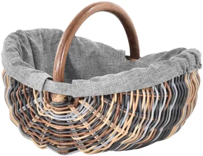 Zdjęcie produktu dla KRINES HOME koszyk na zakupy / koszyk na wieszaki / shopper wykonany z prawdziwego rattanu, uchwyt - koszyk do przenoszenia lekki i wytrzymały (z kleszczami, wielokolorowy)