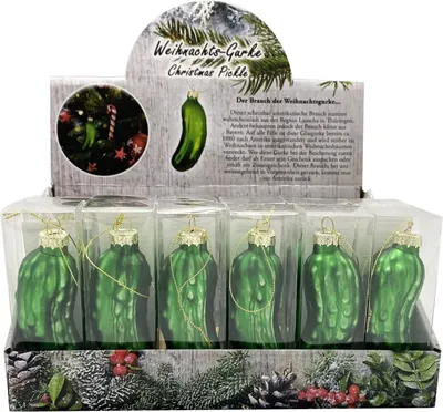 Produktbild von Christbaumschmuck 24 x Weihnachtsgurke 11 cm im Display
