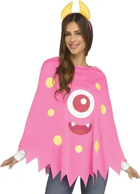 Produktbild von Monster Poncho in Pink als Halloween Kostüm
