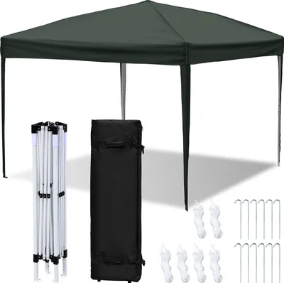 Immagine prodotto di Aopunly gazebo 3x3m senza lati, gazebo pieghevole da giardino, protezione UV, per giardino terrazza festa grigio