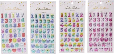 Produktbild von Aufkleber 23 x 11 cm Zahlen mit Glitzer