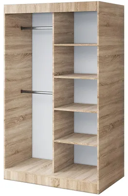 Zdjęcie produktu dla Otwarta Szafa– 120 x 200 cm – Dąb Sonoma – Szafa otwarta TROY – z 4 półkami i 2 drążkami