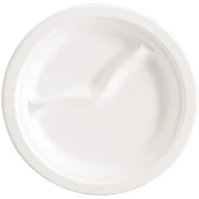 Immagine prodotto di NATUREStar 41021Menüteller 2-geteilt rund Ø 229 mm Zuckerrohr weiß