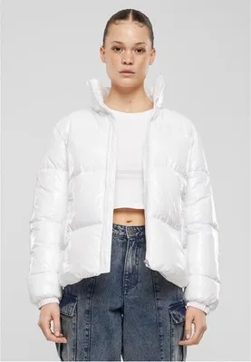 Immagine prodotto di Urban Classics Donna Giacca Puffer Riciclata Corta Lucida Bianco - L