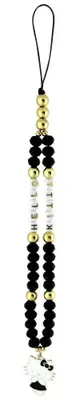 Produktbild von Hello Kitty Perlen Und Perlen Kitty Charm Handyanhänger Schwarz