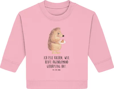 Produktbild von Mr. & Mrs. Panda Organic Baby Pullover Igel Kuchenstück 24. - 36. Monat - Baumwolle Pink - Geschenk, Backen, Lustige Sprüche, Bullover, Kuchen, Geburtstagskuchen, Torte