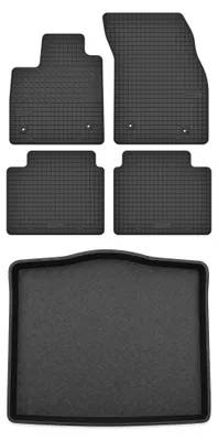 Productafbeelding van Rubberen automatten + kofferbakmat voor Ford Focus MK4 vanaf 2018 (hatchback) – 5-delig, zwart, op maat – Wielganizator