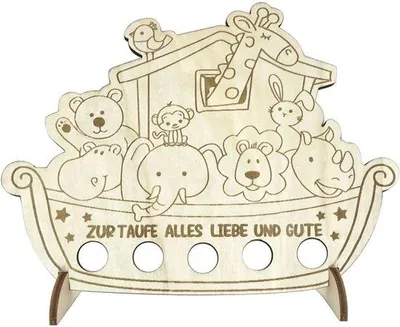 Immagine prodotto di Arca di Noè in legno, ideale come regalo per il battesimo