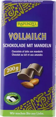 Produktbild von Rapunzel - Vollmilch Schokolade mit ganzen Mandeln - 200g