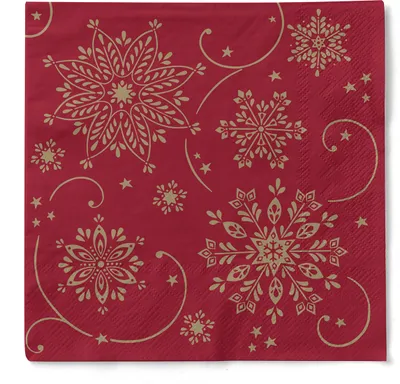 Produktbild von Tissue Serviette Cristal in Bordeaux, 3-lagig, 40 x 40 cm, 100 Stück - Mank - Weihnachten