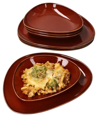 Obrázek produktu pro 8ks jídelní servis Marron Taste 4 os. jídelní talíř polévkový talíř porcelánový kaštan
