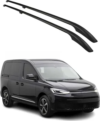 Image de Barres de toit longitudinales pour VW Caddy 2021-2025 L1 Aluminium Noir 2x