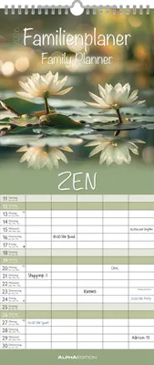 Produktbild von Familienplaner Zen 2026 - Familien-Timer 19,5x45 cm - 5 Spal