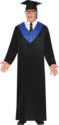 Produktbild von Absolventen Kostüm Blau und Schwarz Erwachsene - S