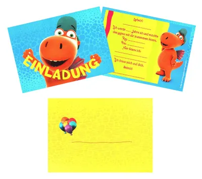 Produktbild von 12-teiliges Einladungskarten-Set Der kleine Drache Kokosnuss