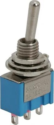 Produktbild von 5x Mini-Wippschalter SPDT EIN-AUS-EIN – 3-Positionen-Kippschalter 250V 3A – Einpoliger Schalter mit Lötanschlüssen – Unterputzschalter für Elektronik und Schaltschränke – Verkaufseinheit 5 Stück [09018]